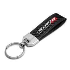 Srt-8 Logo Real Carbon Fiber Key Chain With Black Stitching For Dodge Jeep Ram Srt-8 Logo Real Carbon Fiber Key Chain With Black Stitching For Dodge Jeep Ram
