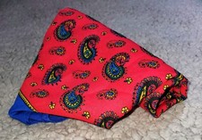 VTG FORENZA Blue/Pink Paisley Scarf. Square 30"x30" Italian Foulard