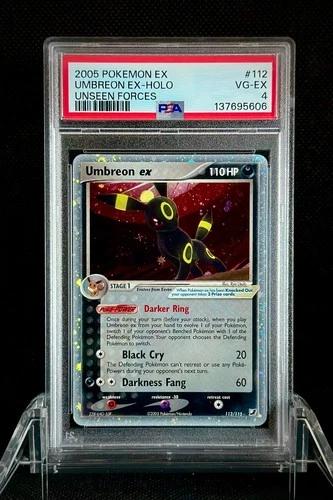 PSA 4 Umbreon ex 112/115 Unseen Forces Holo POKEMON 2005 - FAIRLY CLEAN COPY