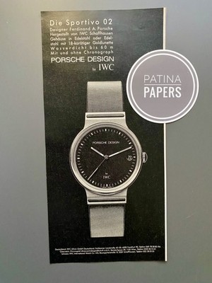 1991 IWC Porsche Design Sportivo 02 Vintage Ad Retro Werbung Reklame G59
