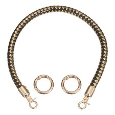 Braided Purse Straps, 19.7 Inch Handbag Strap with Spring Buckle, Black Gold