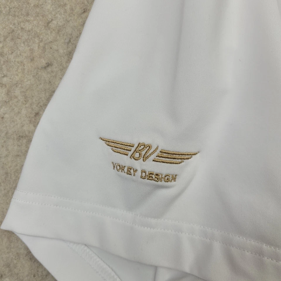 Footjoy Titleist Golf Polo Shirt Mens L White Athletic Fit BV Vokey Tour Logo - Image 4 of 4