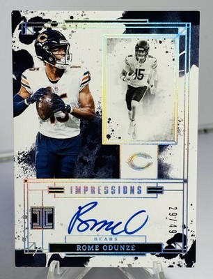 2025 Panini Impeccable Football Impressions ROME ODUNZE Auto /49 #II-ROE Bears🔥