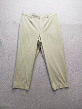 Uniqlo Women Dress Pants XL Sage Green Smart Ankle Slash Pockets Business Outfit