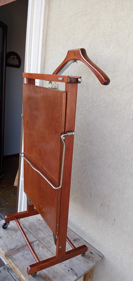 Servomuto FRATELLI REGUITTI Appendiabiti Stira Pantaloni NOCE MASSICC Servo Muto - Immagine 3 di 4