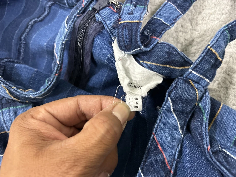 Mono Anthropologie para mujer talla 6 azul a rayas pierna ancha sin mangas Foto 4 de 4