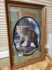VINTAGE HAMMS BEER 1992 BROWN BEAR BEER MIRROR AMERICAN BEAR COLLECTION 23"X15"