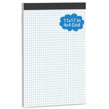 Large Graph Paper Pad 11 x 17, Grid Paper, 4x4 Graph Ruled, Blueprint Quadril...