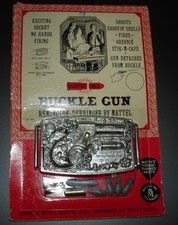 Vintage Mattel Buckle Gun, Shootin' Shell Remington Derringer, Original Package