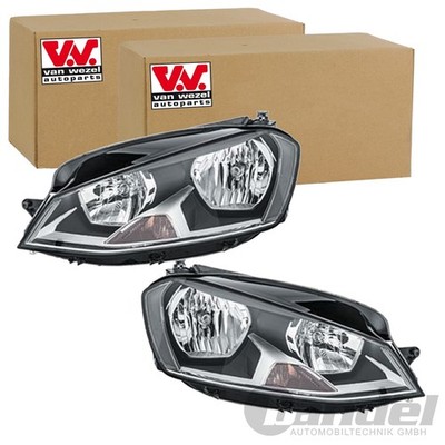 2x VAN WEZEL H15 H7 SCHEINWERFER SET LINKS+RECHTS passend für VW GOLF