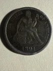 1891 Seated Liberty Dime VF Coin Nice Condition