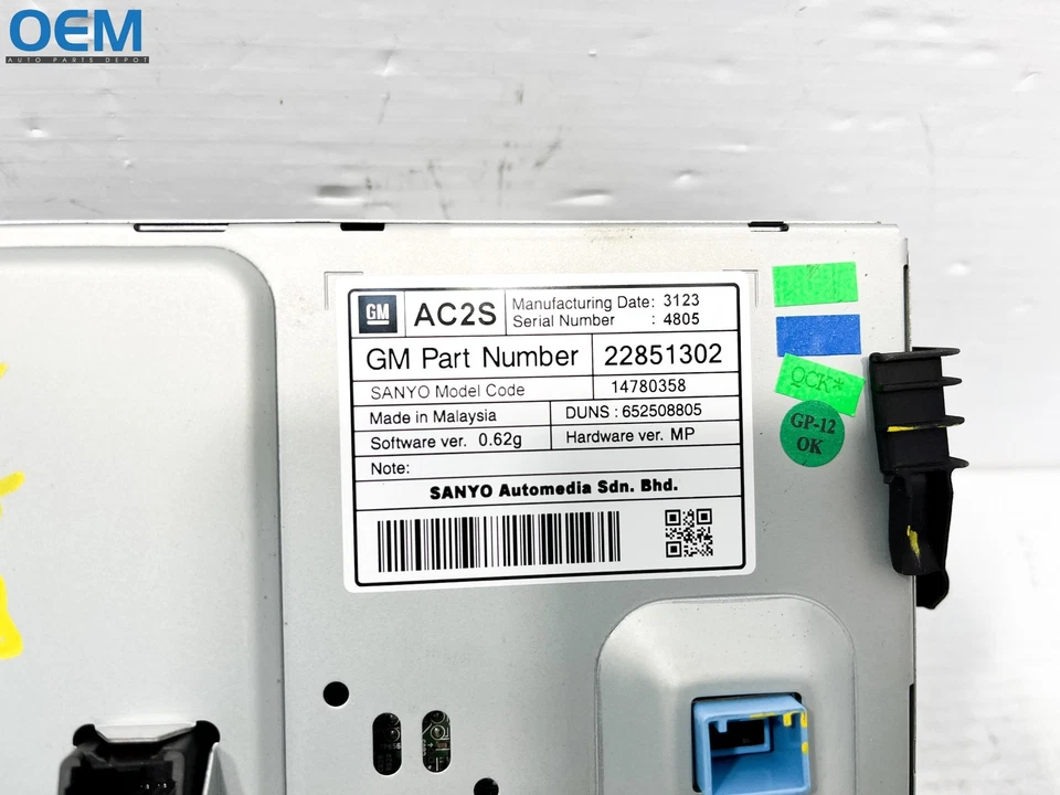 2012-2015 CHEVROLET CRUZE RADIO DISPLAY SCREEN CONTROL PANEL 22851302 OEM - Image 4 of 4