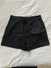 Madewell The Harlow Short Drapey Twill Womens Black Easy Pleated Trouser 12