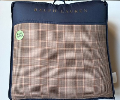 NEW BROOKS Ralph Lauren FULL QUEEN Bed COMFORTER Glen Plaid Herringbone $550 NWT