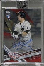 2017 Topps Clearly Authentic Auto Red 33/50 Tyler Austin #CAAU-TA Auto 1v3