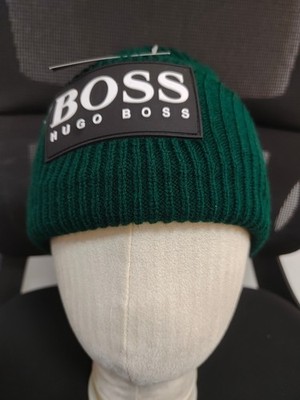 HUGO BOSS Dark Green Adult Winter Warm Stretch Knit Hat