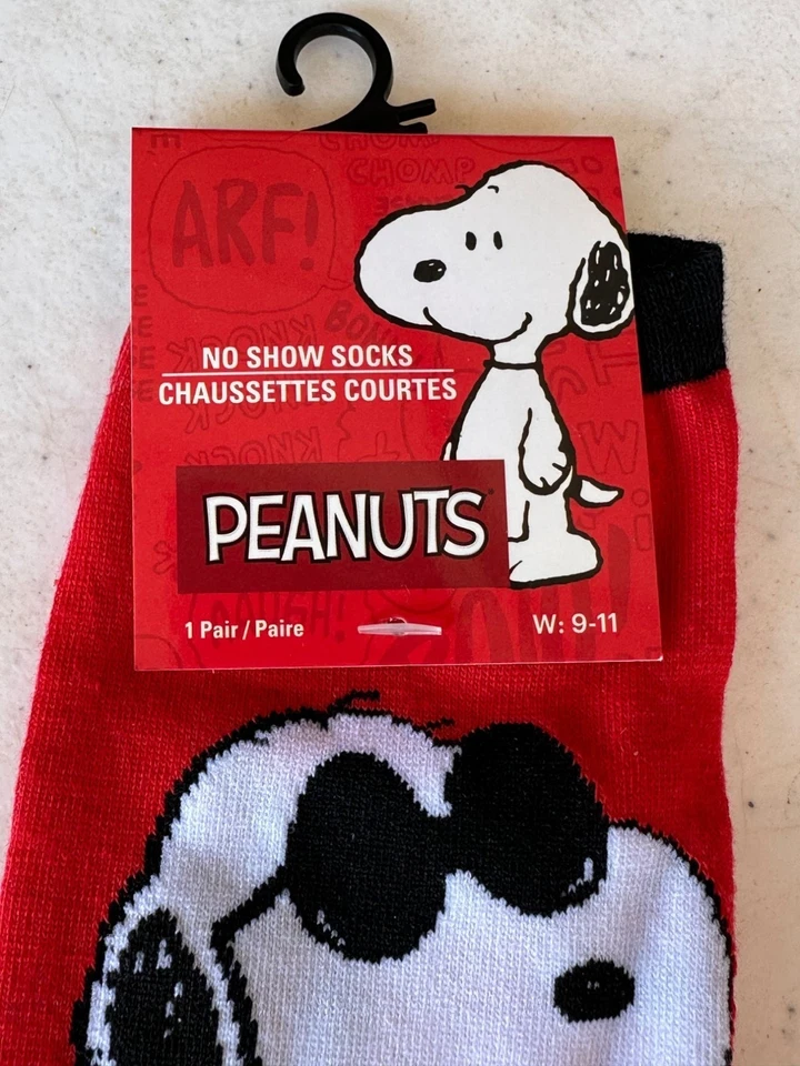 Peanuts Snoopy Joe Cool 红色白色无展示袜女式 9-11 码(全新) — 第 4/4 张图片