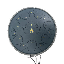 13 Inch 15 Note D Major Steel Tongue Drum with Drum Mallets Carry Bag Navy Blue