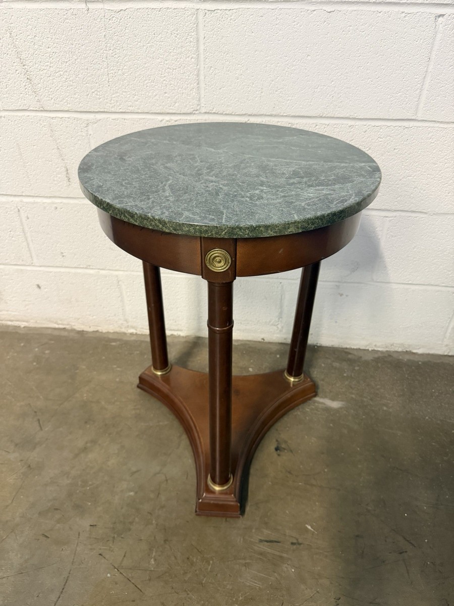 Bombay Co French Empire Neoclassical Style Mahogany Marble Side