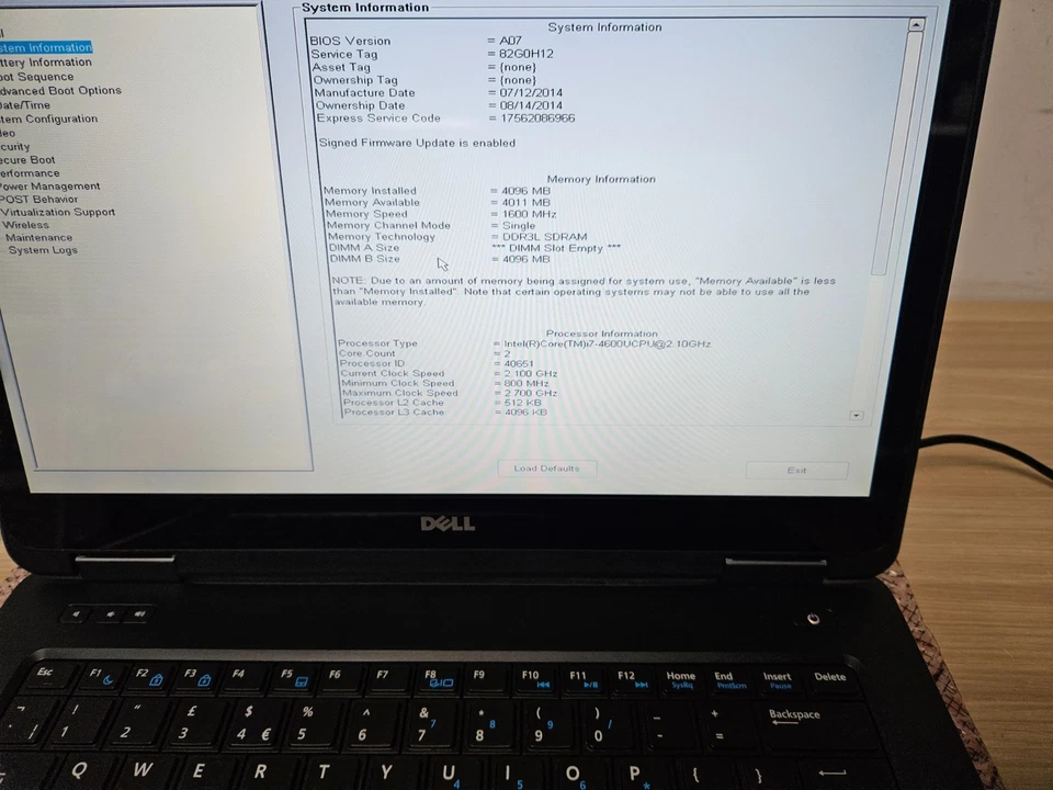 Dell Latitude E5440 14" Touchscreen - i7-4600U - 4GB Ram - No Storage - Image 4 of 4