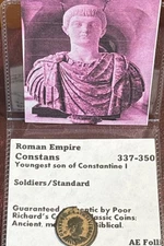 Constans: Son of Constantine 1, The Great 337-350AD. Sand Patina. CB25