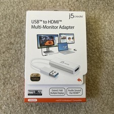New j5create JUA254 USB 2.0 to HDMI Display Multi-Monitor Adapter NIB