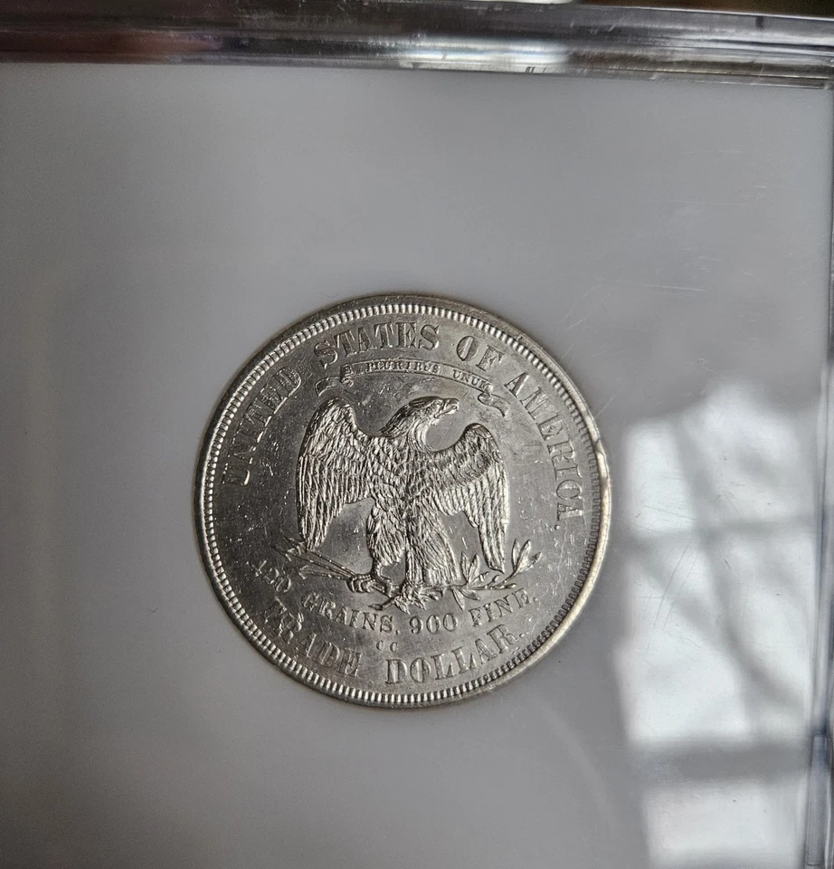 Dólar comercial sin circular 1874-CC - parte del lote de monedas antiguas Foto 2 de 2