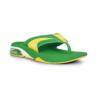 Reef Sandales Fanning+ Vert/Jaune Tong Homme Taille UK 8-12 - Photo 1/4