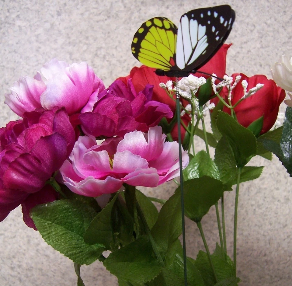 Сад декор цветок горшок растение выбрать колье цветной бабочка новый 12» высокий #13 - Изображение 3 из 4