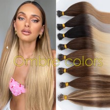 150g THICK Nano Ring Tip Real Human Hair Extensions Bonds Loop Micro Beads Ombre