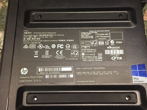 HP PRODESK 400 G2 - I5-6500T @2.5 GHZ - 4GB RAM - 128GB - WIN 8PRO (P5U81UT) - Picture 5 of 10