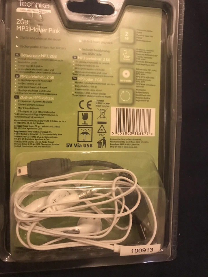 Technika Mp3 Player Clip Portable Music Player Pink 2gb New Seald Uk - Image 3 of 4