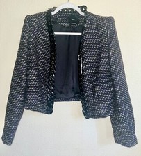 MNG By Mango Tweed Blazer With Chain Design SZ M.