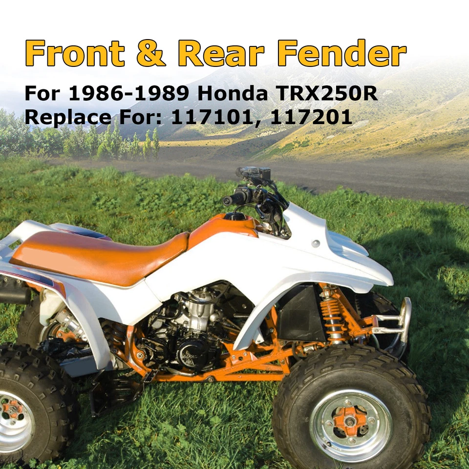 Kit guardabarros delantero y trasero de plástico para Honda FourTrax 250 TRX250R 1986-1989 Foto 2 de 4