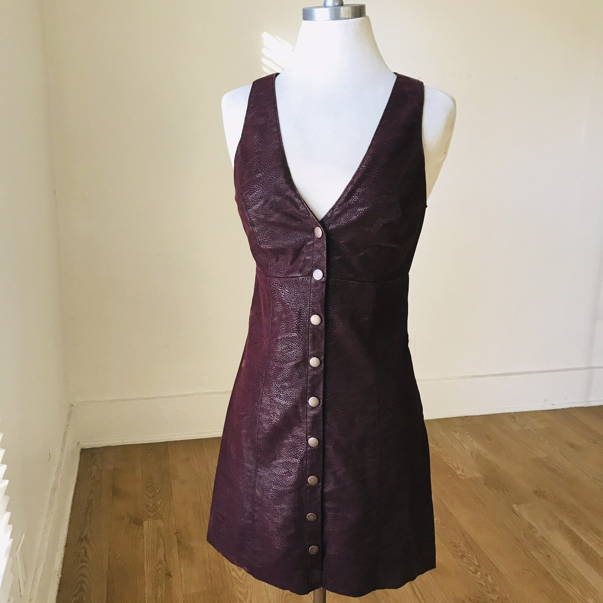 NWT Urban Outfitters faux leather dress size S-P Wine Color NWT Urban Outfitters faux leather dress size S-P Wine Color