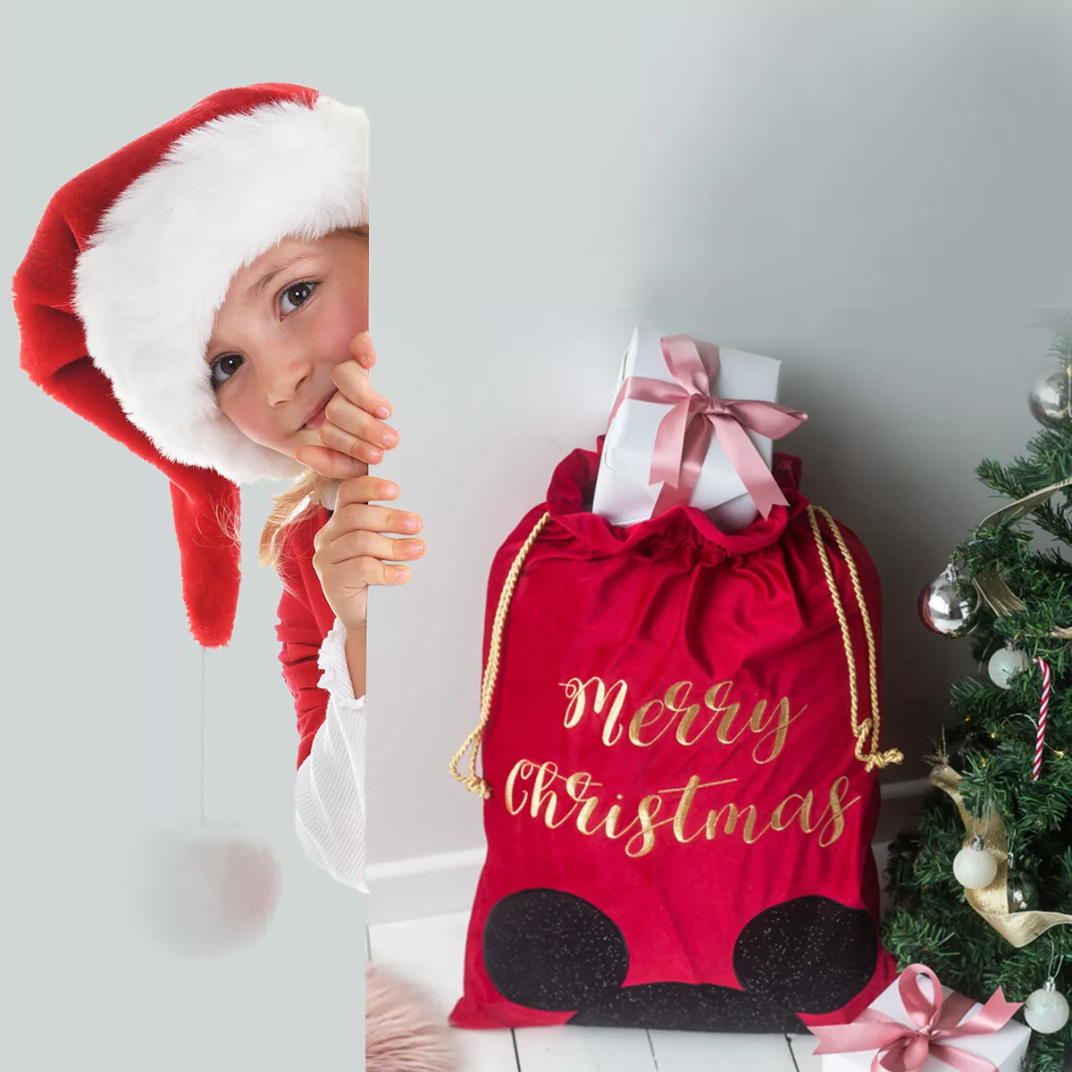 Wholesale Sublimation Blanks Christmas Sack wtih Red String