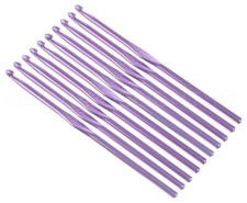 10 Pack - Size H Size 8 Aluminum Crochet Hooks - 6" Length - 5mm Diameter -