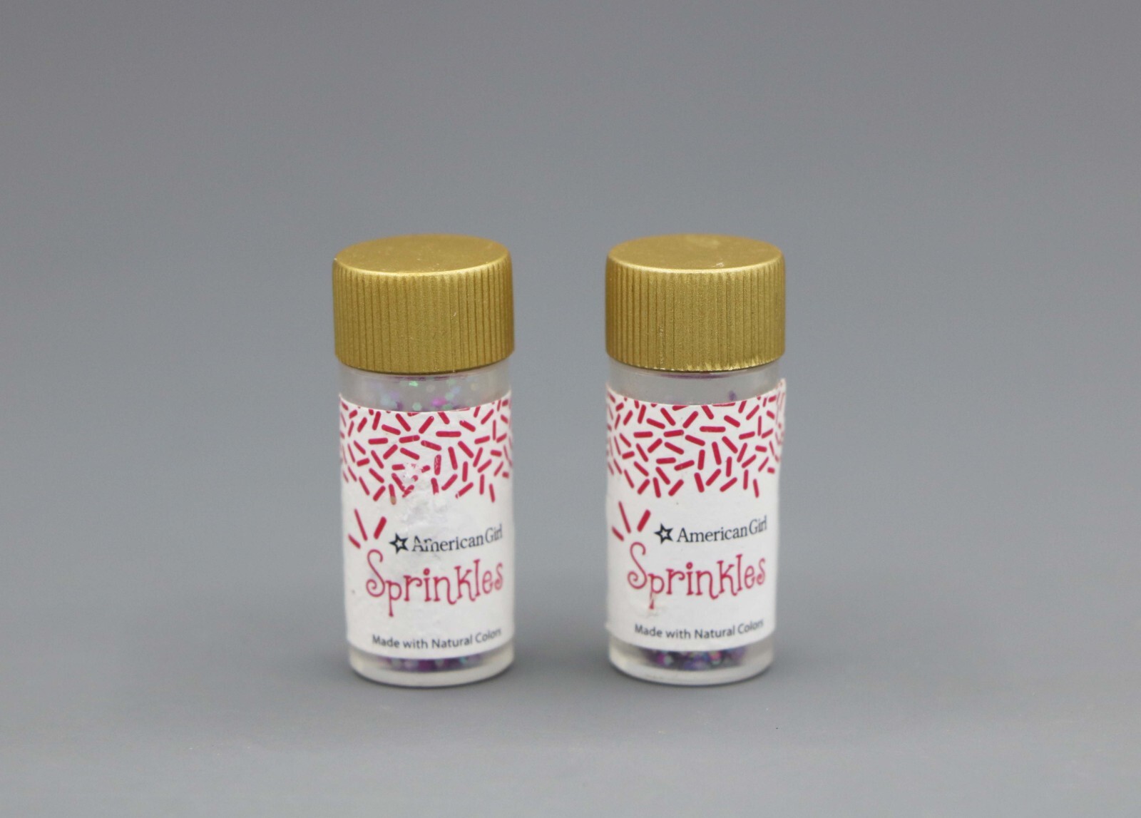 American Girl 2 bottles sprinkles bakery baking pastry frosting for 18-inch doll