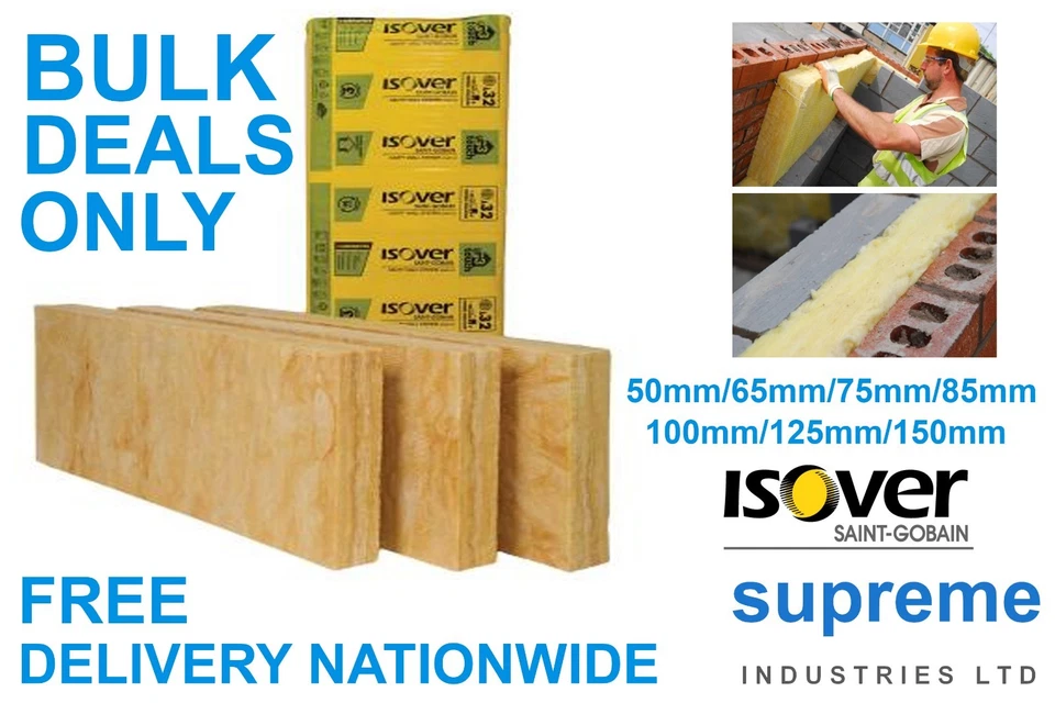 ISOVER CAVITY WALL INSULATION CWS32 (BEST GRADE) BULK DEALS DELIVERED NATIONWIDE