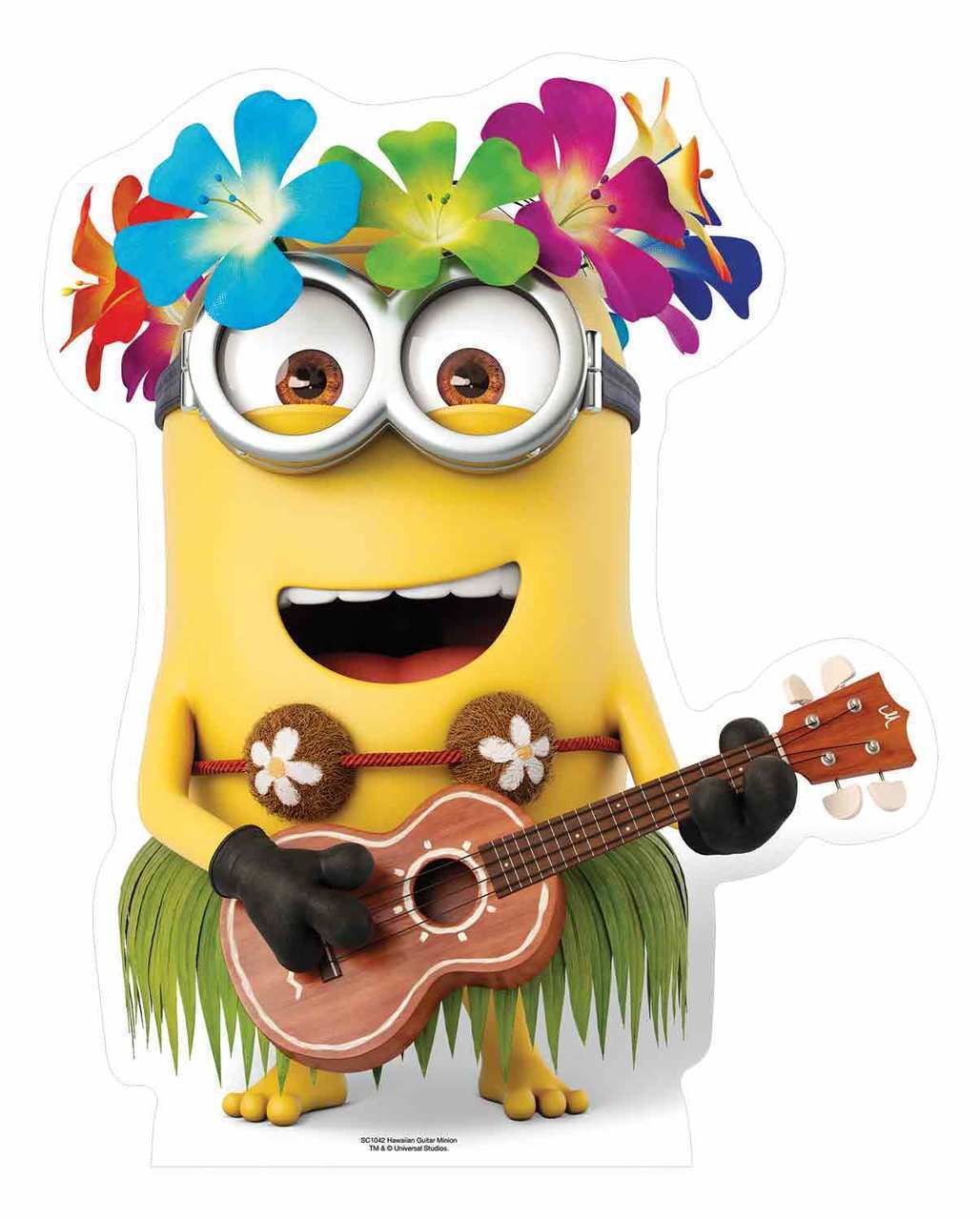 Hawaiian Minion holding Guitar Despicable Me 3 Minions Mini Cardboard Cutout
