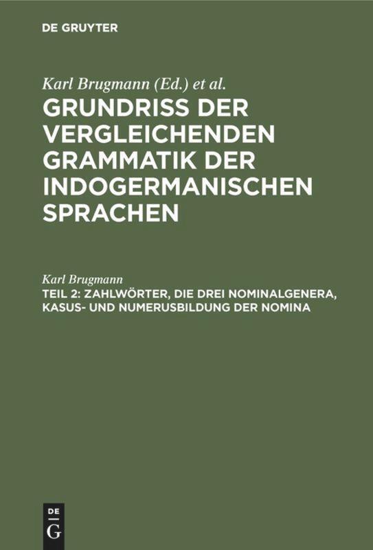 Karl Brugmann | Zahlwörter, Die Drei Nominalgenera, Kasus- Und