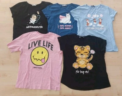5x Mädchen Fun T-Shirts New Yorker Gr. L/XL - Bild 1 von 3