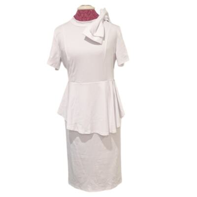 Toponsky Women's Peplum Bow Club Ruffle Pencil Dress, White | eBay