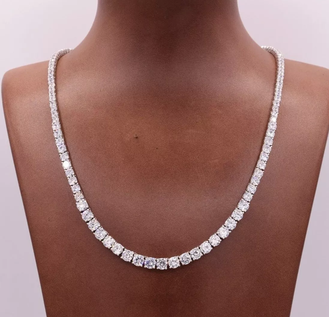 Graduated cz tennis necklace deals