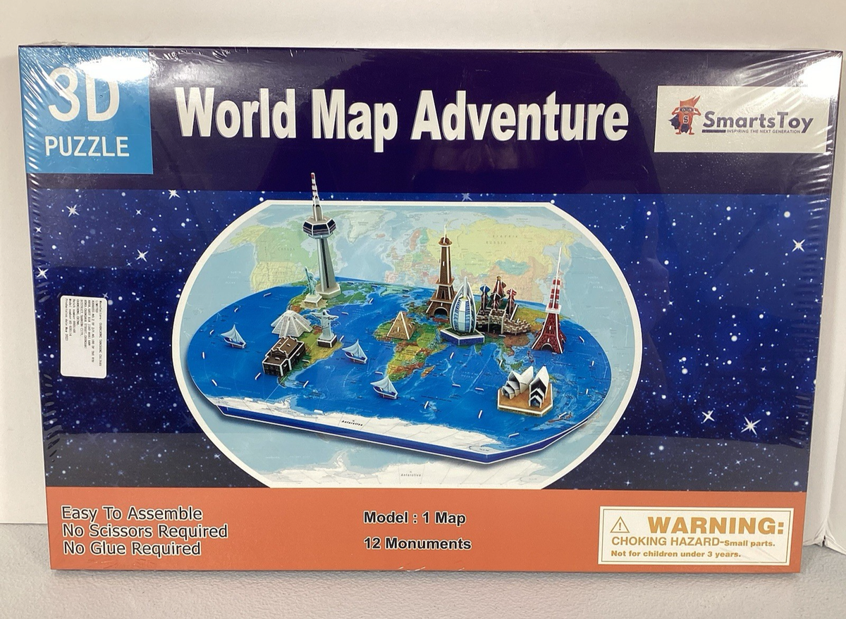 Smart Toys 3D World Map Puzzle Geographical Map DIY Model Kit