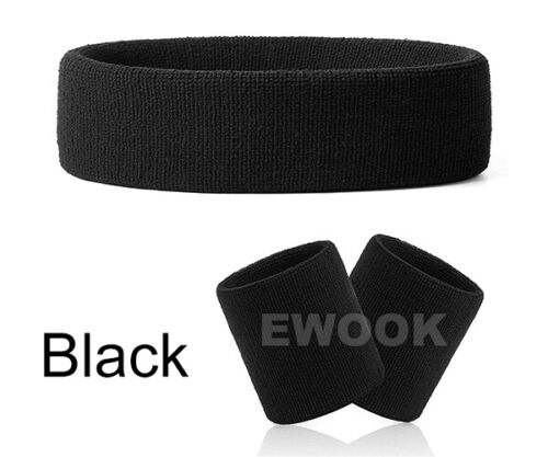 Wristbands Headband Sweatbands Sweat Band for Yoga Tennis Badminton Sport - Picture 7 of 7