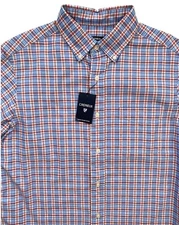 Daniel Cremieux Classics Nwt Blue Orange Check Short Sleeve Shirt XL