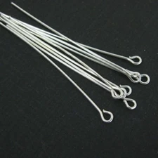 Sterling Silver Open Eye Head Pins -  22Ga - 1 inch (50pcs)