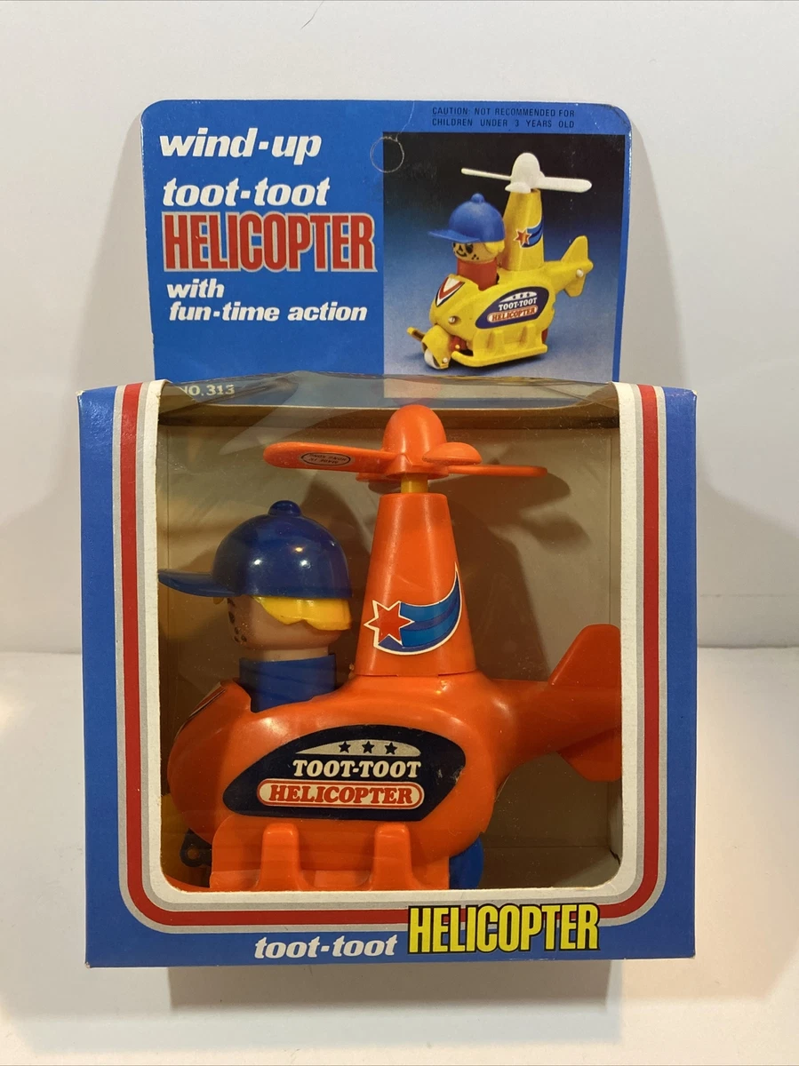 Jimson Wind Up 313 Toot Toot Helicopter Orange IN BOX Great Condition