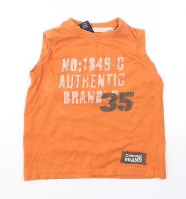 NEXT Jungen Tanktop orange Baumwollmischung Größe 4 Jahre - Original B